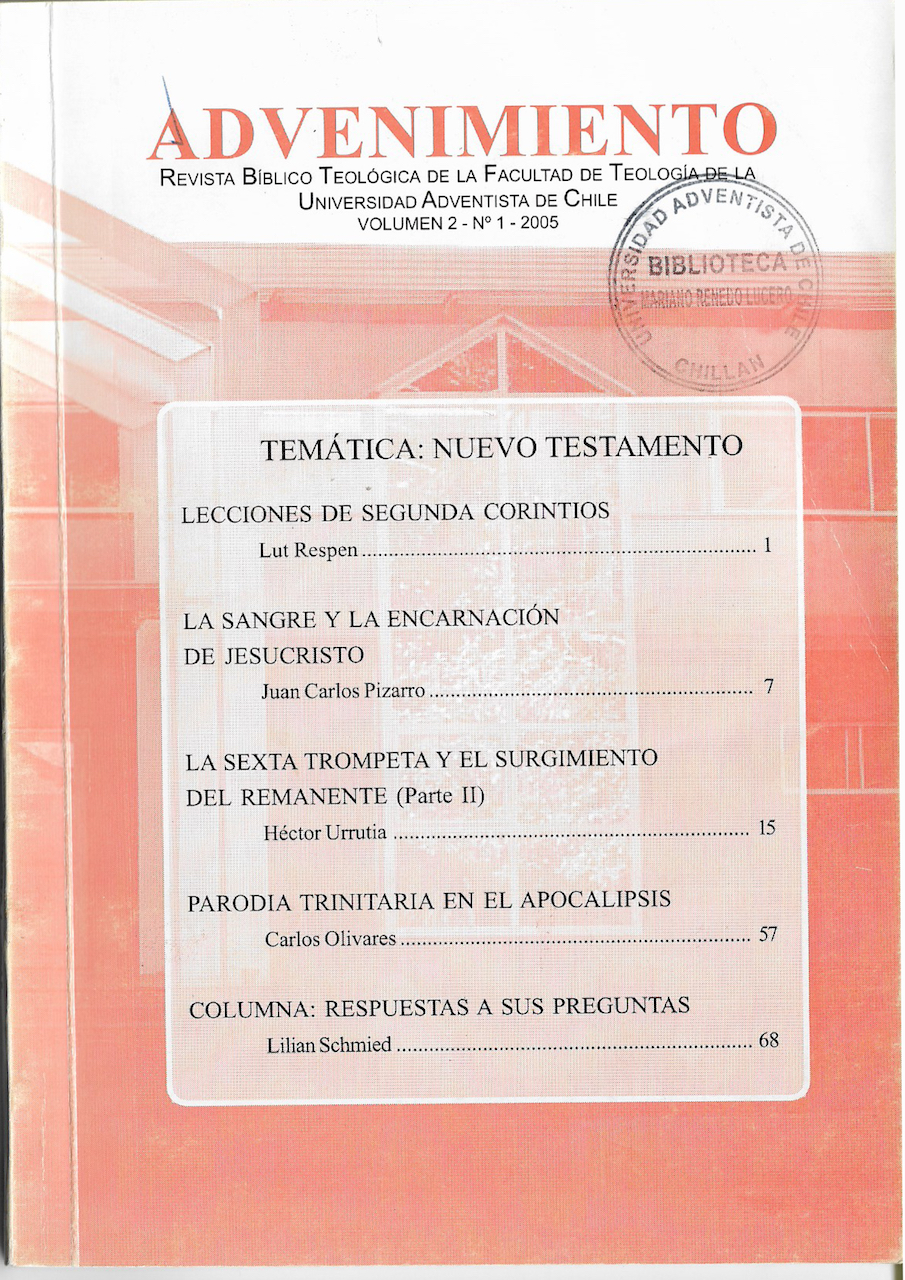 					Ver Vol. 2 Núm. 1 (2005): Advenimiento
				